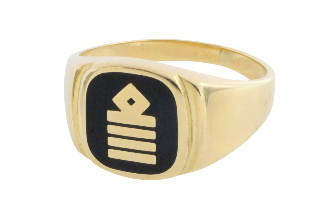 Captains signet ring in 14 carat gold-gents rings-The Antique Ring Shop
