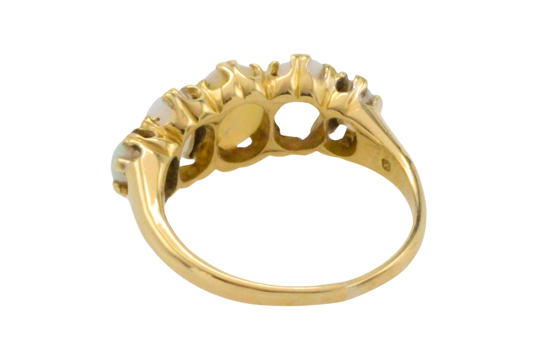 Edwardian five stone opal ring-The Antique Ring Shop