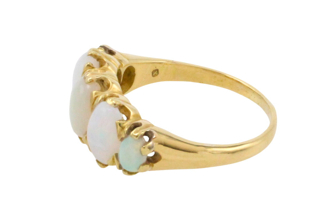 Edwardian five stone opal ring-The Antique Ring Shop