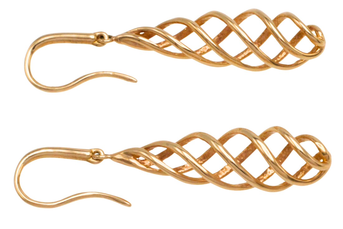 Spiral earrings in 18 carat gold-Earrings-The Antique Ring Shop