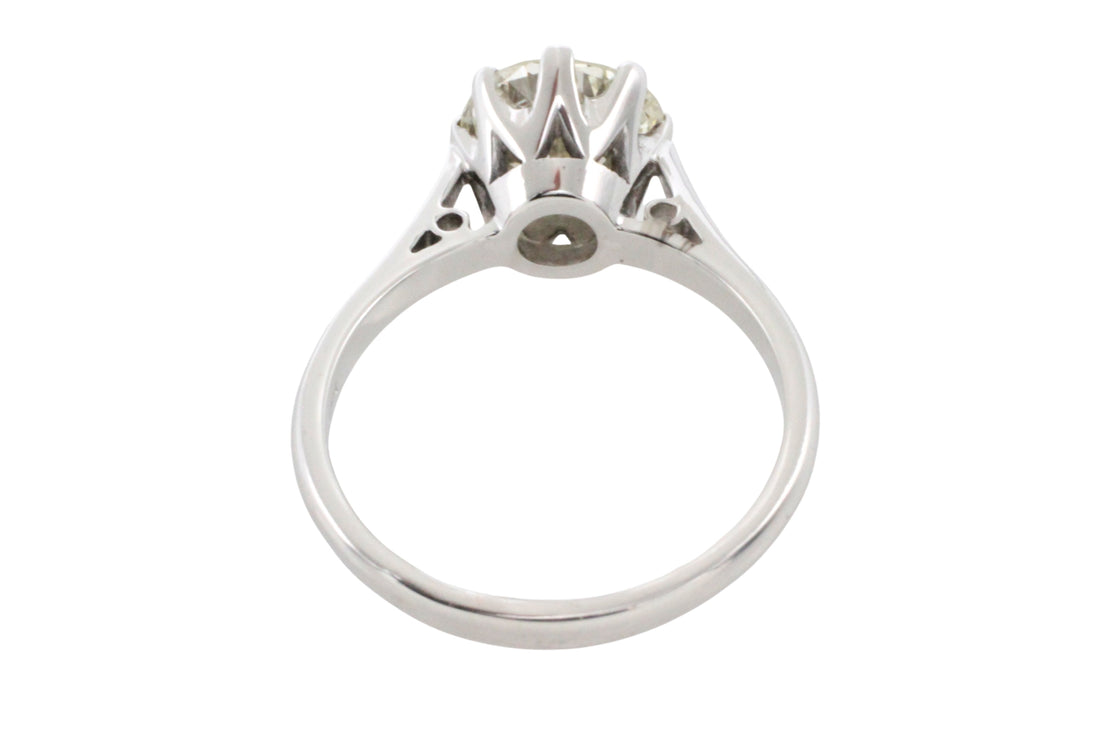 2.20 carat diamond solitaire ring in white gold