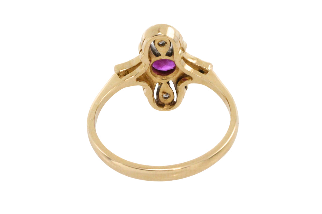 Art Deco ruby and diamond ring