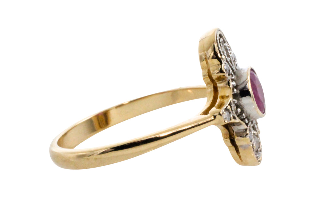 Art Deco ruby and diamond ring