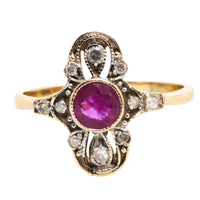 Art Deco ruby and diamond ring