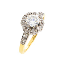Vintage diamond cluster ring in 18 carat gold-engagement rings-The Antique Ring Shop