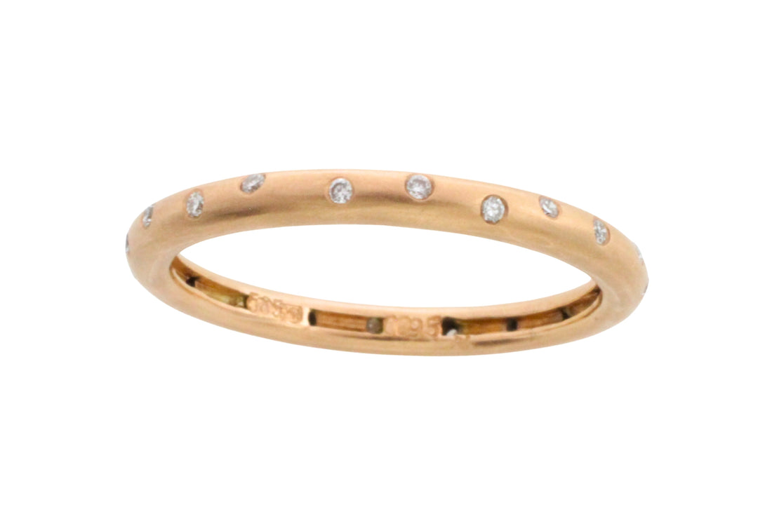 14 carat gold band with diamonds