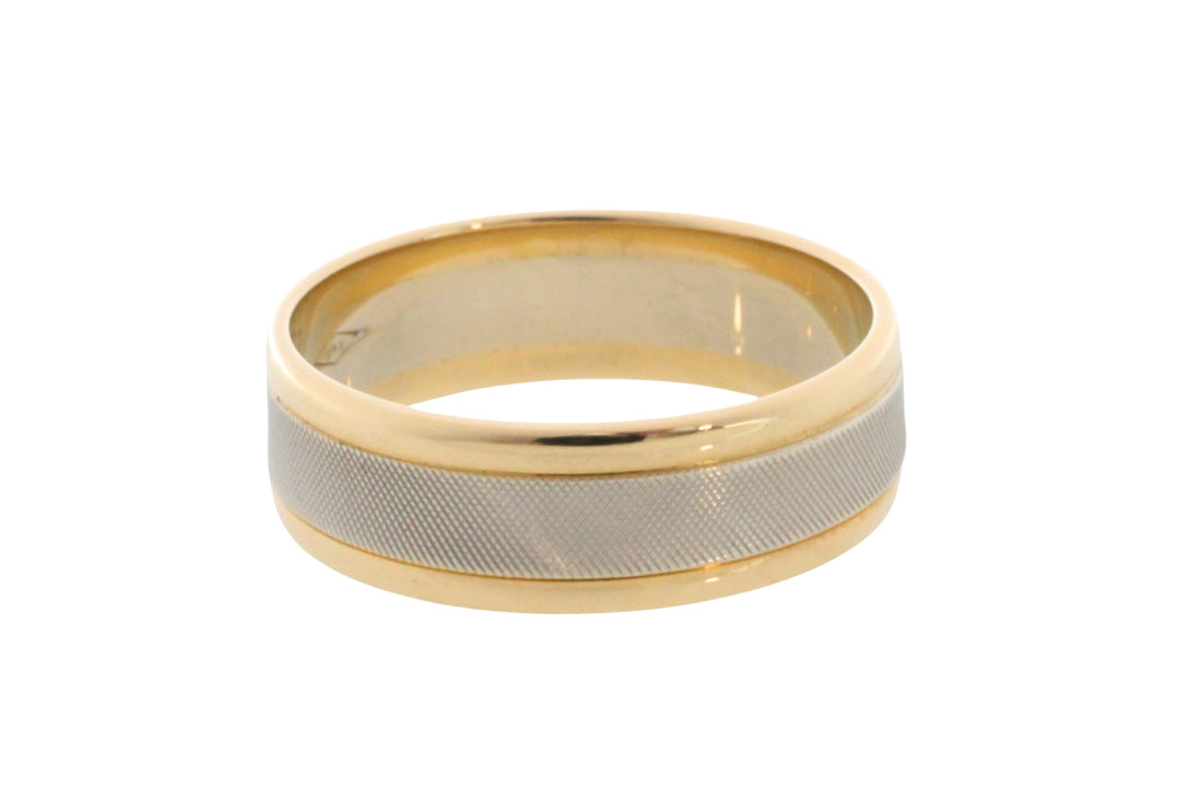 Yellow and white gold wedding band