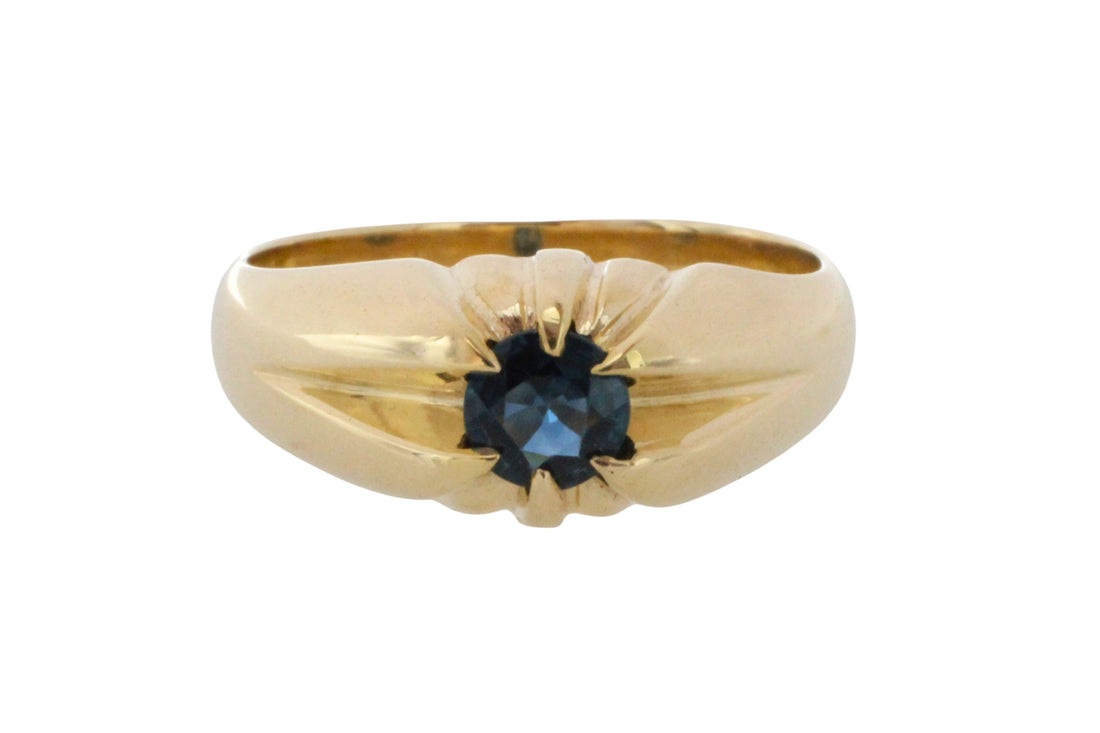 14 carat gold ring with sapphire-Vintage Rings-The Antique Ring Shop