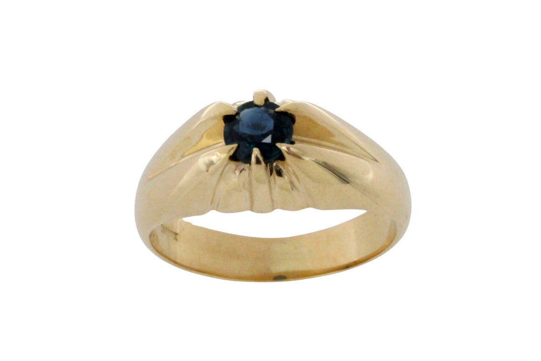 14 carat gold ring with sapphire-Vintage Rings-The Antique Ring Shop