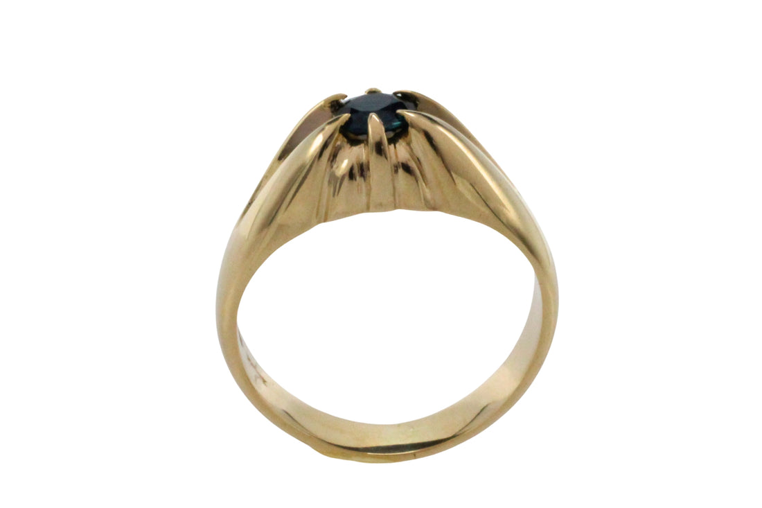 14 carat gold ring with sapphire-Vintage Rings-The Antique Ring Shop
