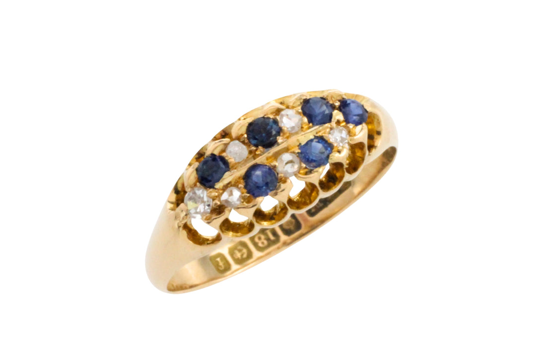 Edwardian sapphire and diamond ring from 1905-Antique rings-The Antique Ring Shop