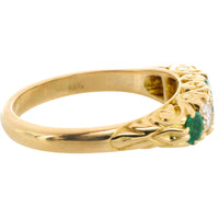 Vintage emerald and diamond ring-Vintage Rings-The Antique Ring Shop