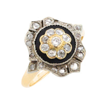 Antique onyx and diamond ring