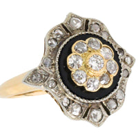 Antique onyx and diamond ring