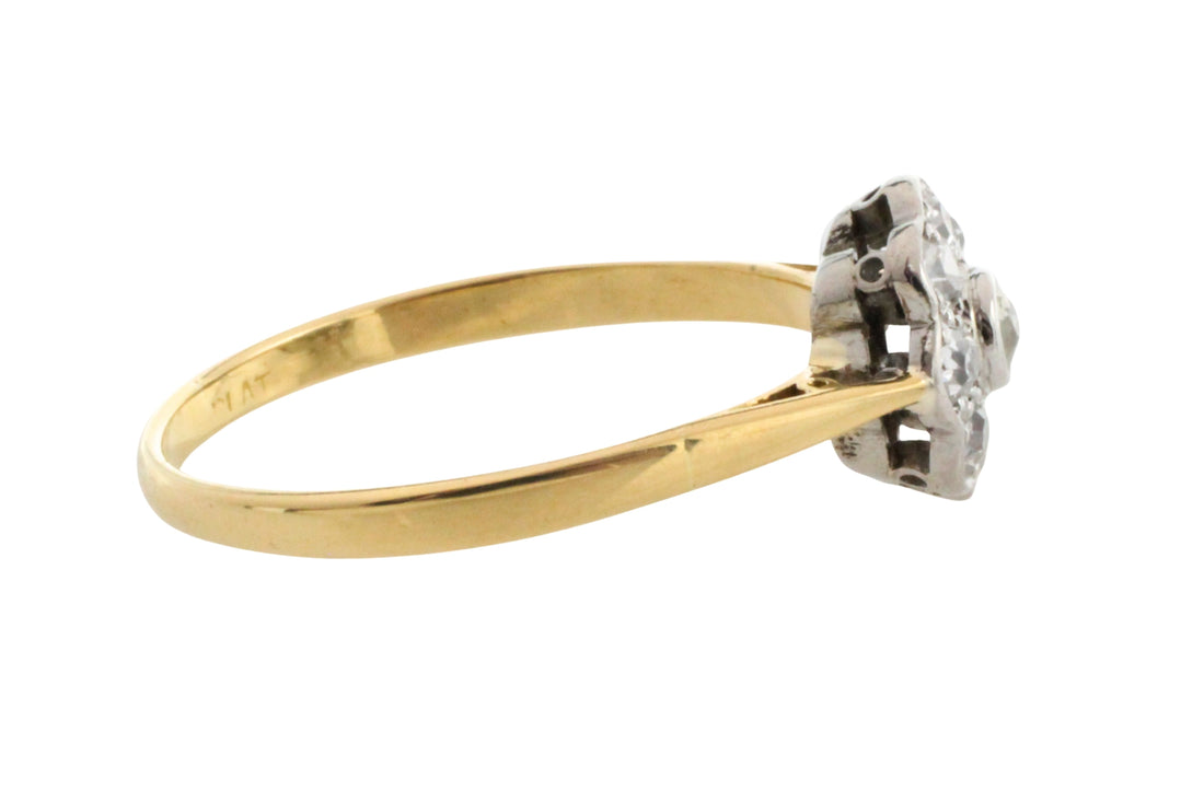 Edwardian old cut diamond cluster ring