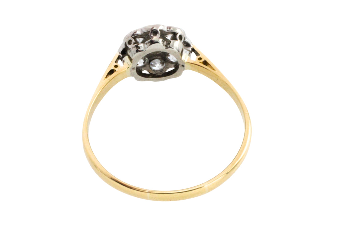 Edwardian old cut diamond cluster ring