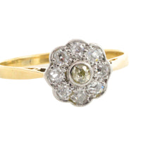 Edwardian old cut diamond cluster ring