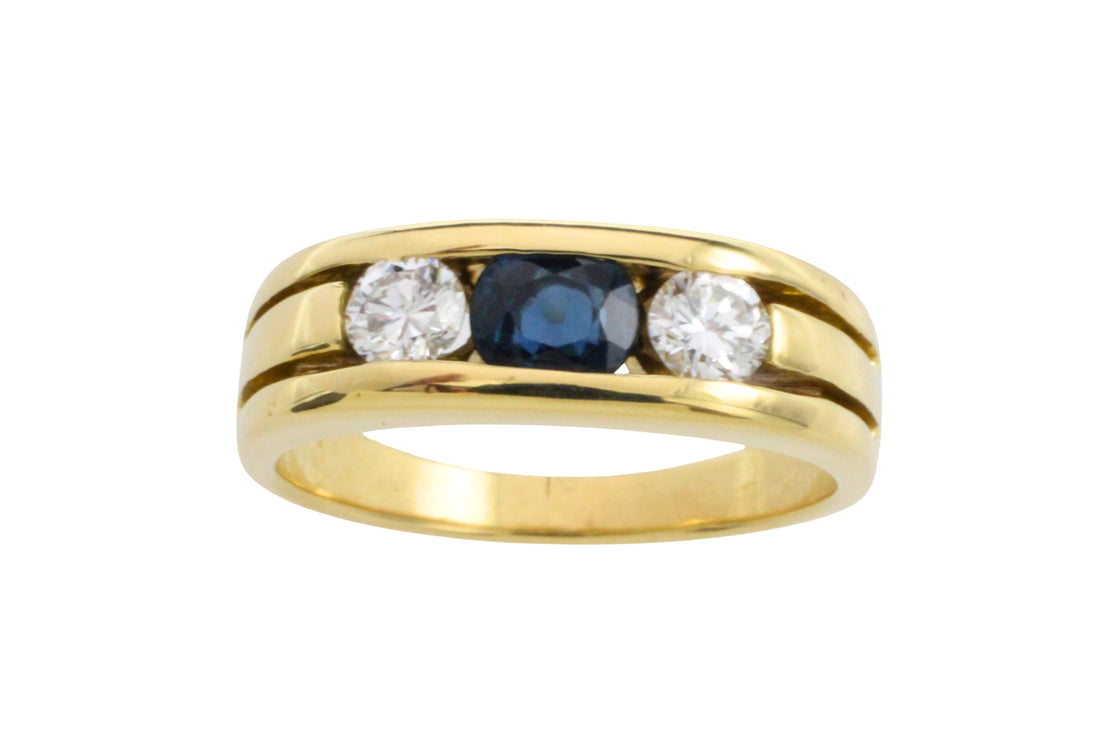 18 carat gold sapphire and diamond ring