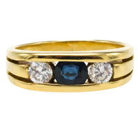 18 carat gold sapphire and diamond ring