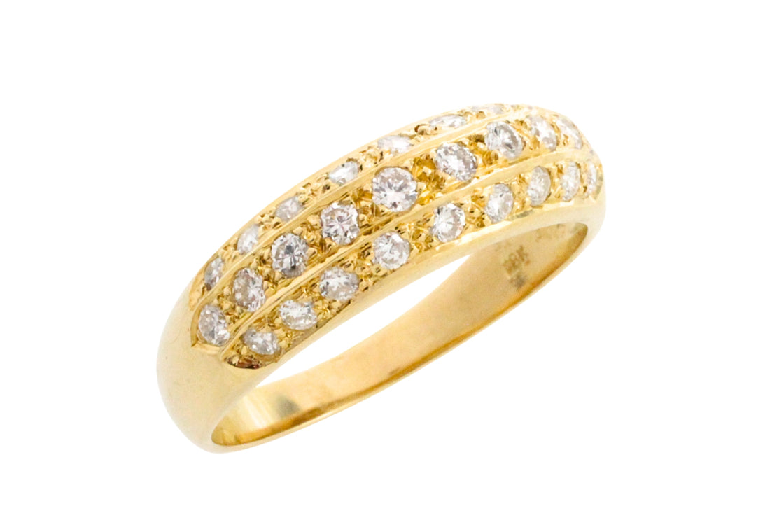 18 carat gold ring with diamonds-Vintage Rings-The Antique Ring Shop