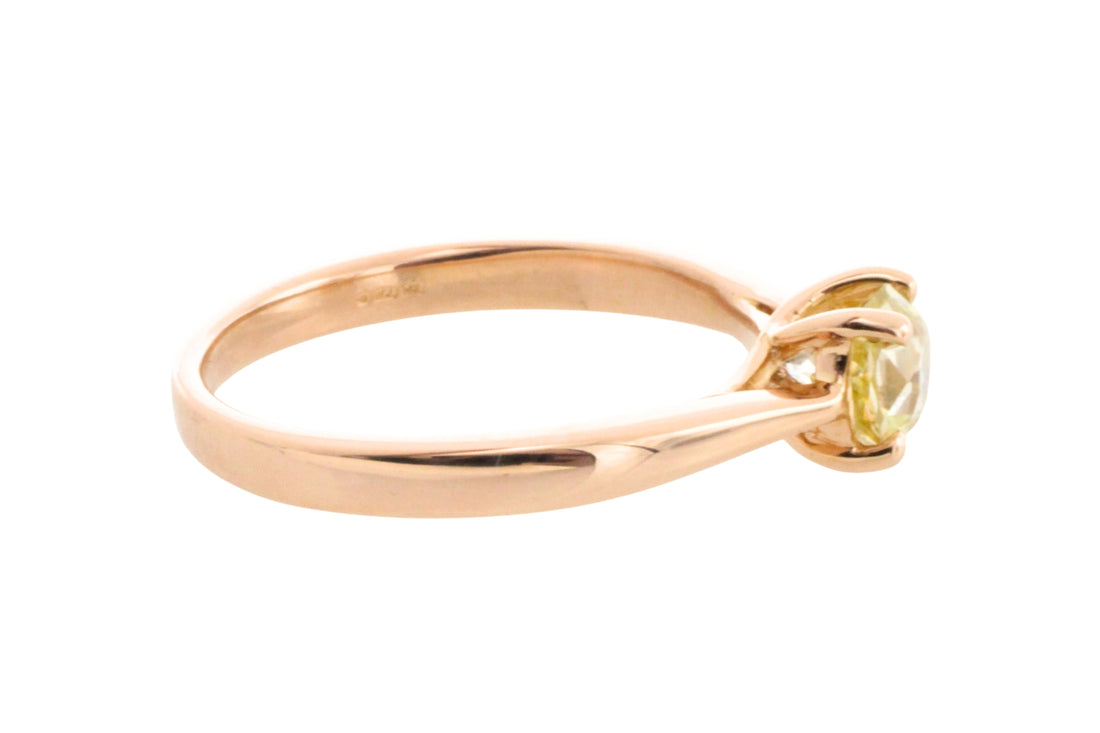 Old cut diamond solitaire ring in rose gold-Vintage Rings-The Antique Ring Shop