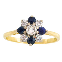 Sapphire and diamond ring in 18 carat gold