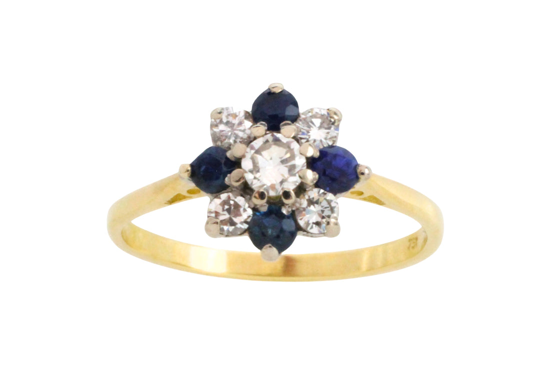Sapphire and diamond ring in 18 carat gold