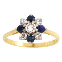 Sapphire and diamond ring in 18 carat gold