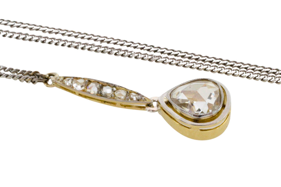 Rose diamond pendant in 18 carat gold