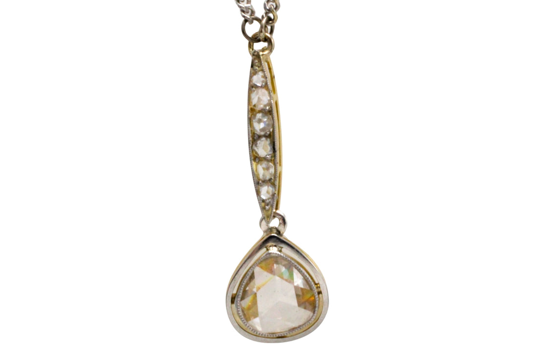 Rose diamond pendant in 18 carat gold