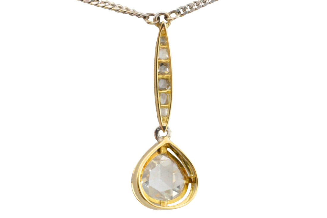 Rose diamond pendant in 18 carat gold