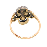 Rose diamond ring in silver and gold