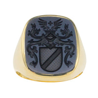Vintage signet agate intaglio ring in 14 carat gold