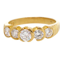 Five stone diamond ring in 18 carat gold
