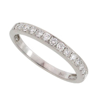 18 carat white gold band with diamonds