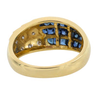 Carre sapphire and diamond ring in 18 carat gold