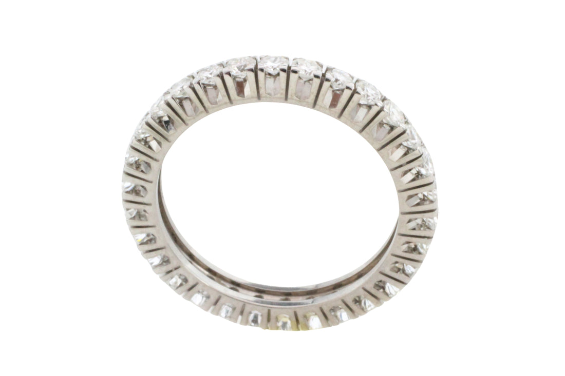 White gold eternity band with diamonds