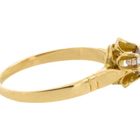 light brown diamond solitaire ring in 20 carat gold-engagement rings-The Antique Ring Shop