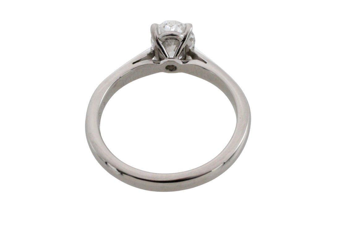 Oval diamond solitairte ring in platinum-engagement rings-The Antique Ring Shop
