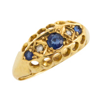 Edwardian sapphire and rose diamond ring from 1914
