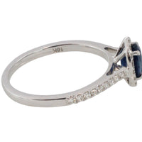 Sapphire cluster ring in 18 carat white gold