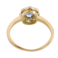 Vintage sapphire and diamond cluster ring