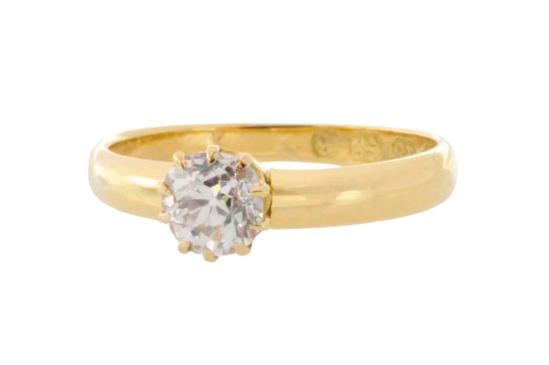Victorian old cut diamond solitaire ring from 1892