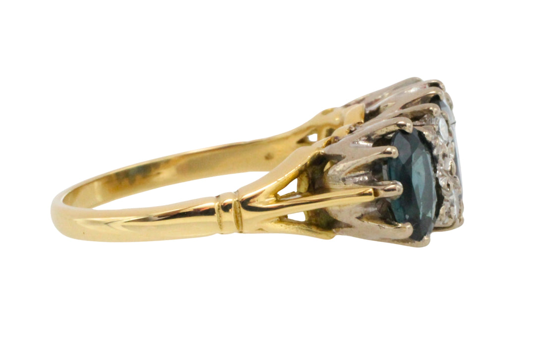 Vintage sapphire and diamond ring in 18 carat gold-Vintage Rings-The Antique Ring Shop