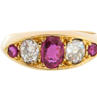 Victorian ruby and old mine cut diamond ring-Antique rings-The Antique Ring Shop