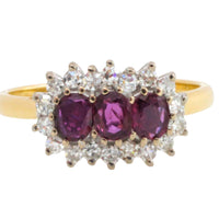 Vintage ruby and diamond ring in 18 carat gold-The Antique Ring Shop