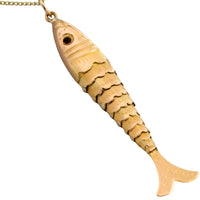Vintage 14 carat gold fish pendant-Pendants-The Antique Ring Shop