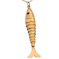 Vintage 14 carat gold fish pendant-Pendants-The Antique Ring Shop
