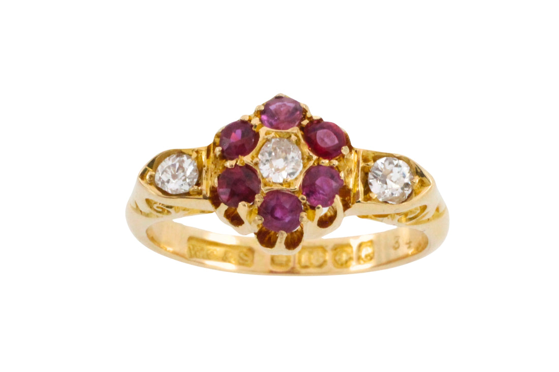 Edwardian ruby and diamond ring from 1904-Antique rings-The Antique Ring Shop