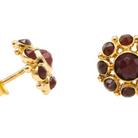 Carnelian cluster stud earrigs